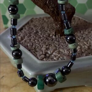 Elegant Green and Black turquoise Necklace